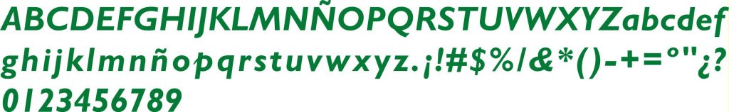 Tipografía negrita itálica