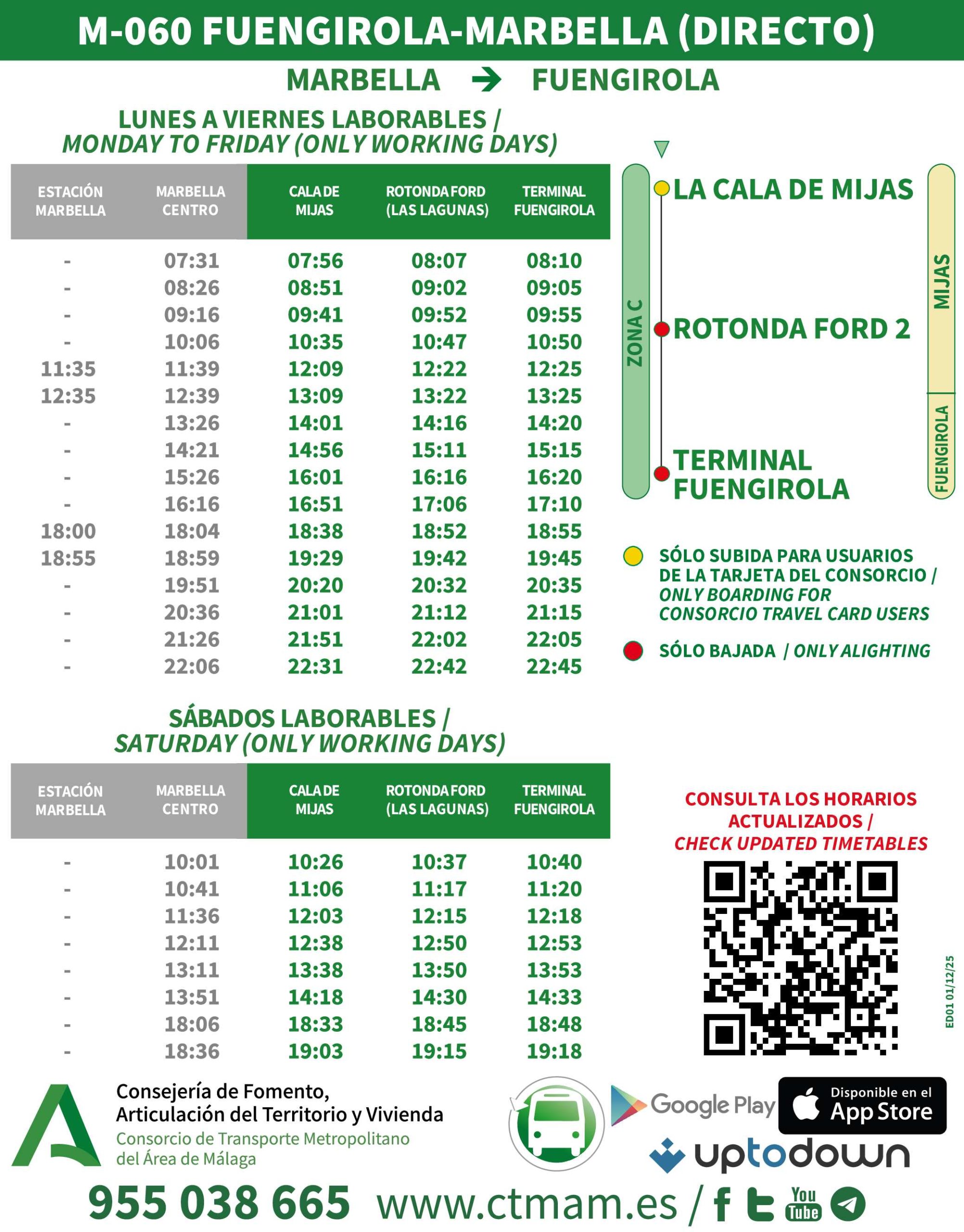 Nueva ruta M-060 Fuengirola-Cala de Mijas