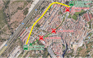Afección por obras a varias rutas del Consorcio en Benalmádena Pueblo el 23 de febrero