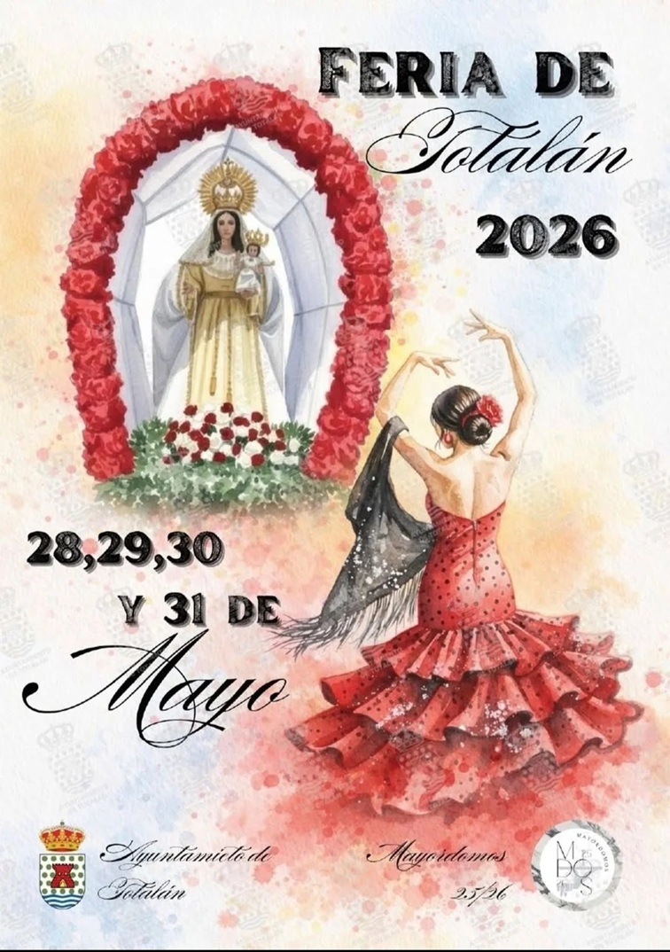 Cartel anunciador de la Feria de Totalán, del 28 al 31 de mayo