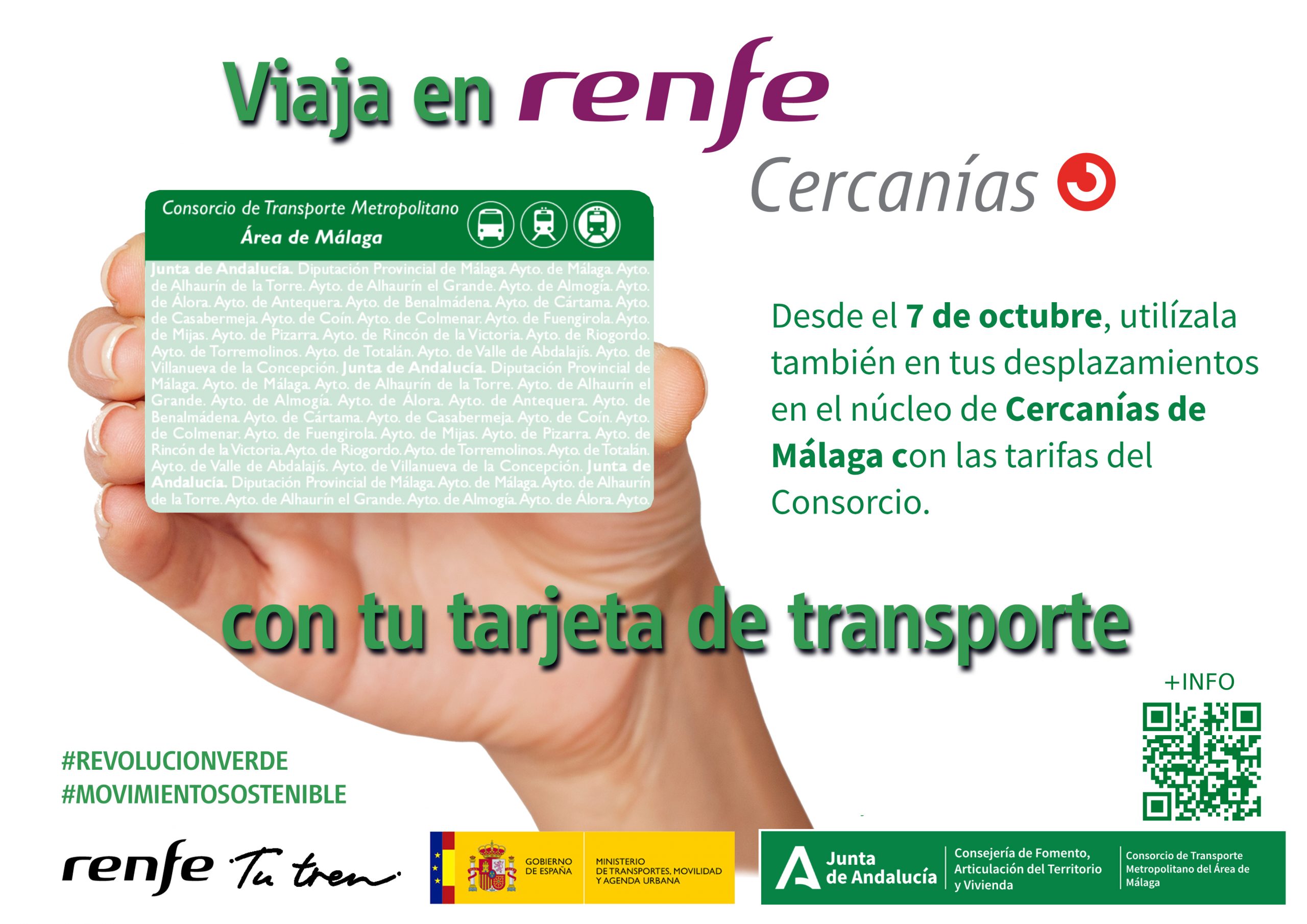 La Junta y Renfe acuerdan la integración tarifaria del Cercanías de Málaga en la tarjeta del Consorcio