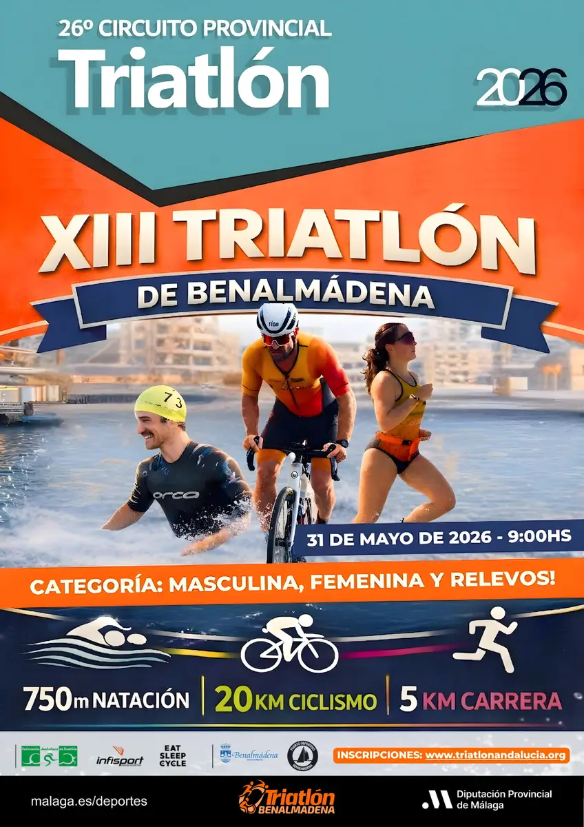 El XIII Triatlón Benalmádena podrá afectar a varias rutas de autobús del Consorcio el domingo 31 de mayo