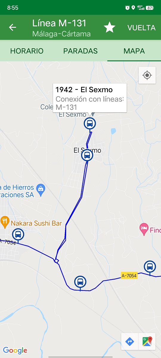 Reajuste de horarios de paso por El Sexmo en la ruta M-131 partir del 7 de - de Transporte Metropolitano del Área de Málaga
